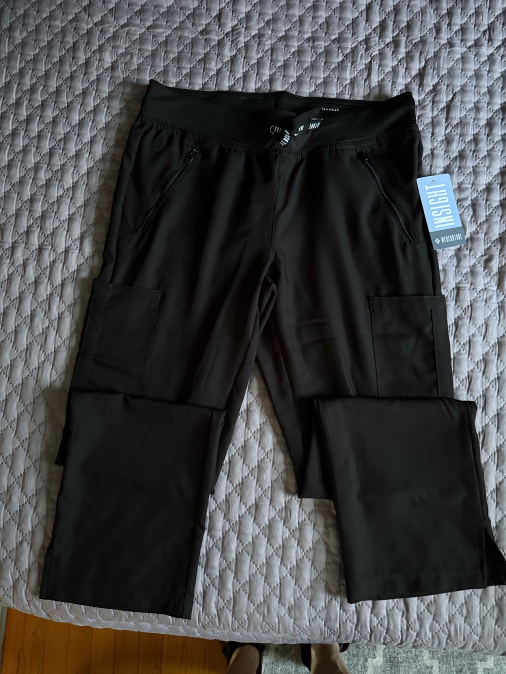 Med Couture Insight Woman’s Black Cargo Jogger Pants
